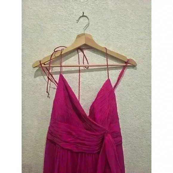 Lauren Ralph Lauren Evening Spaghetti Halter Dress Magenta Pink Size 10 - Picture 5 of 8